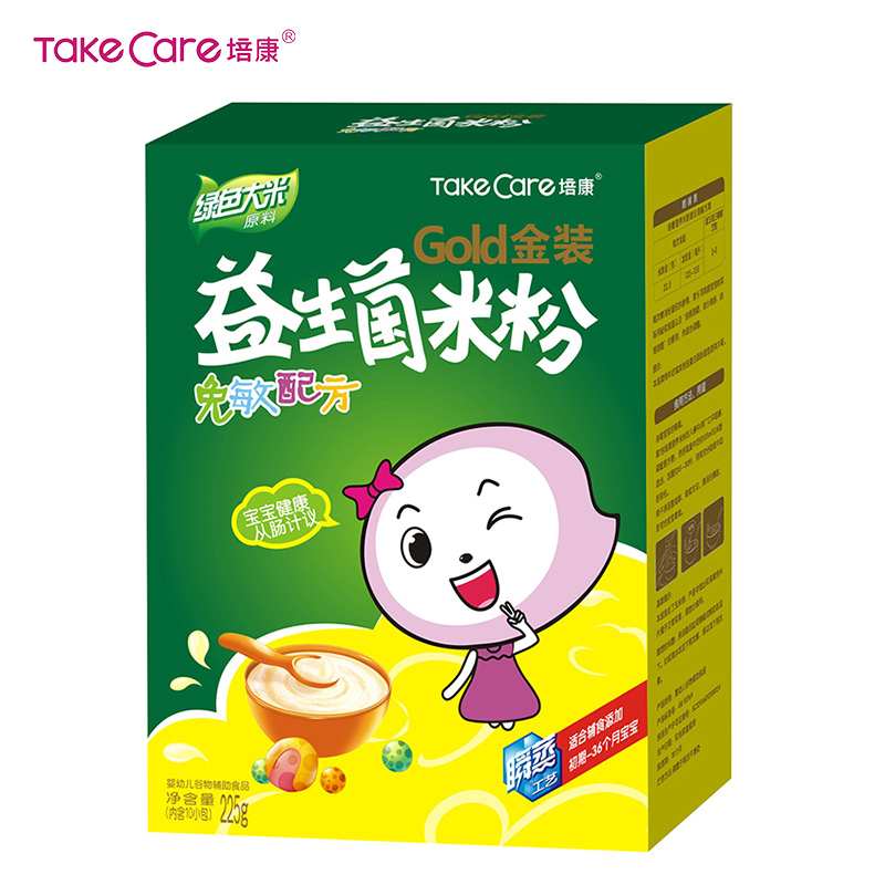 培康(TakeCare) 宝宝辅食 金装益生菌米粉免敏配方225g(适合辅食初期-36个月)