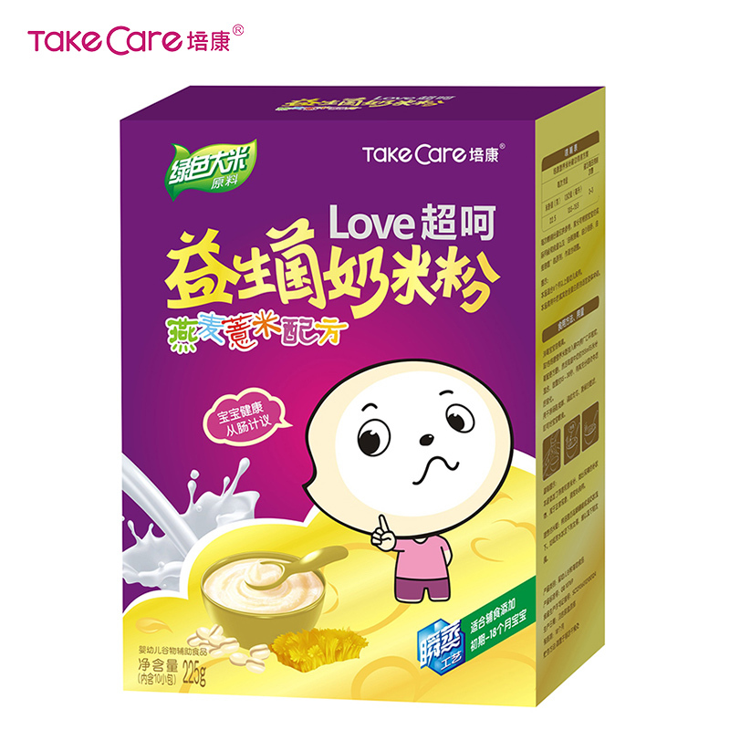 培康(TakeCare) 宝宝辅食 超呵益生菌奶米粉燕麦薏米配方225g(适合辅食初期-18个月)