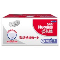Huggies好奇银装成长裤男宝宝箱装加大号XL64+12片