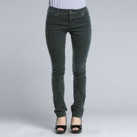 乐都特laredoute女式灯芯绒弹力紧身裤深绿色VV133