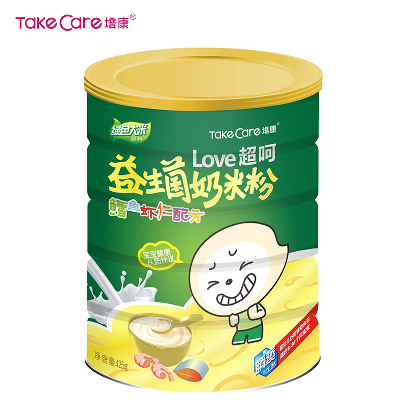 培康(TakeCare) 宝宝辅食 超呵益生菌奶米粉鳕鱼虾仁配方425g(适合8-36个月)