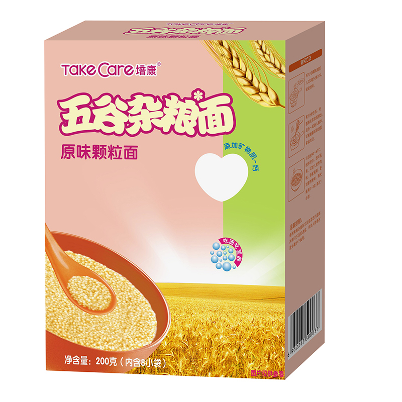 [苏宁自营]培康(TakeCare) 宝宝辅食 五谷杂粮原味颗粒营养面条200g