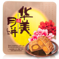 华美 正宗广式月饼 中秋礼盒 粤工坊双黄白莲蓉月饼720克