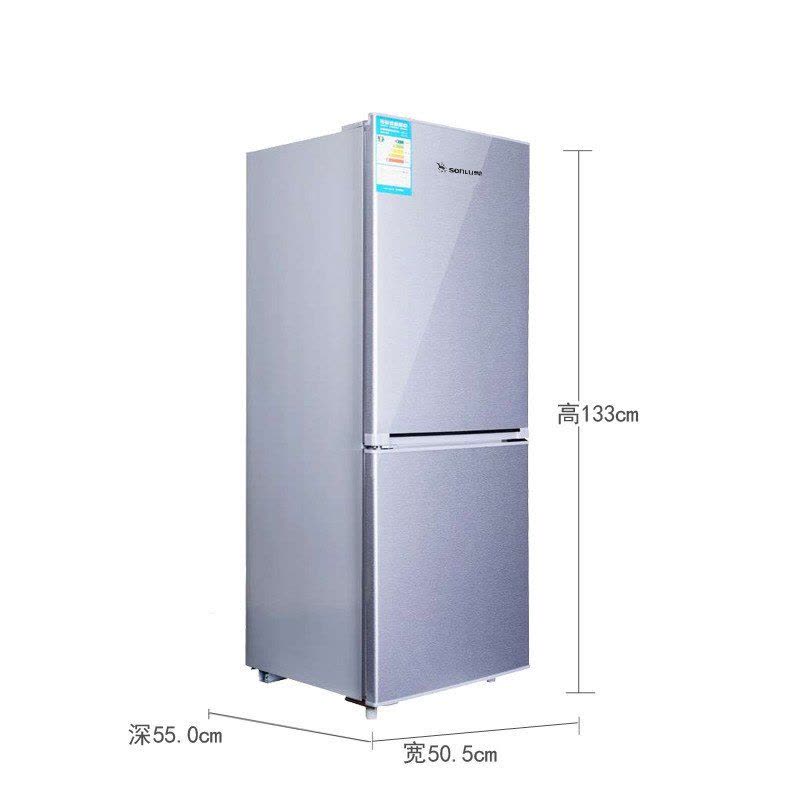 双鹿(SONLU)BCD-160CK 160升双门一级节能家用租房实用型小冰箱(银色)图片