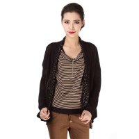 斯尔丽电脑镂空开衫黑色2C625