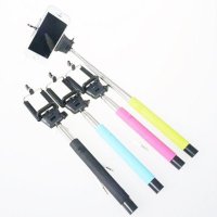 三连环 线控手机自拍杆自拍棒遥控神器神棍便携旅游A1 白色