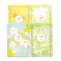 花瑶花 繁花鲜润焕亮面膜套装20片装(莲花1盒+向日葵1盒+栀子花1盒+橙花1盒)