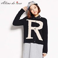 alinederose黑红毛开衫A441015M00