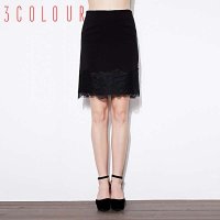 三彩黑色半身裙S143308Q10
