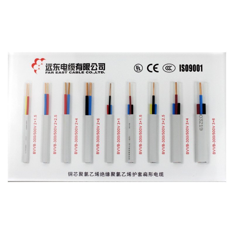 远东电线电缆 BVVB 2*1.5平方国标家装照明用2芯硬护套铜芯电线 白色 100米