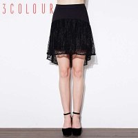 三彩黑色半身裙S143511Q10