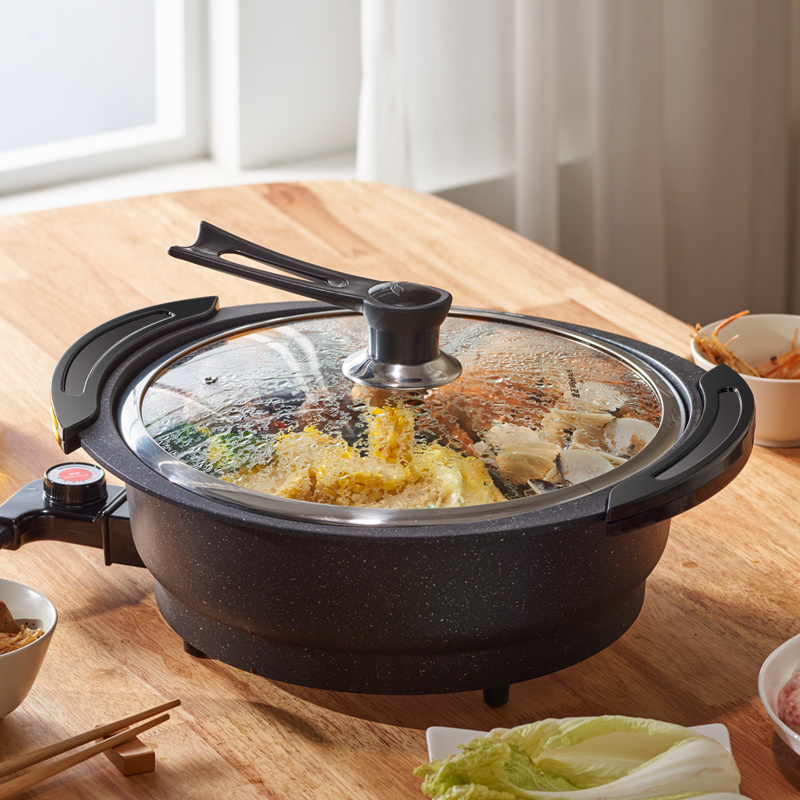 金正(NINTAUS)JZH-603A 多功能电火锅6L 麦饭石电煮锅 鸳鸯锅 电炒锅