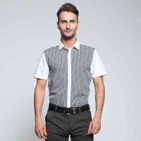 SMEE1502026男款蓝白圆点短袖衬衫