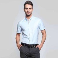 SMEE1502006男款浅蓝格短袖衬衫