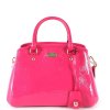 COACH蔻驰玫红色浮雕logo两用包35191