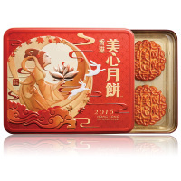 香港美心月饼礼盒 双黄莲蓉月饼 740克/盒 中秋月饼礼盒 配礼品袋