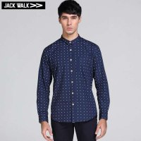 JACKWALK K0001002藏青 平纹海锚五角星印花衬衫