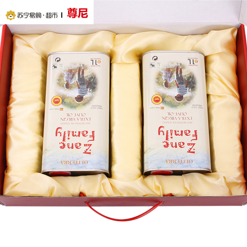 尊尼 PDO特级初榨橄榄油 金尊礼盒 1Lx2 西班牙原装进口