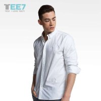 TEE7-2015春夏季新款 坦克世界衬衫 白色纯棉长袖男款衫衣上装T7L002坦克世界衬衫
