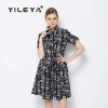 YILEYA2015印花七分袖抽绳连衣裙DS15B006