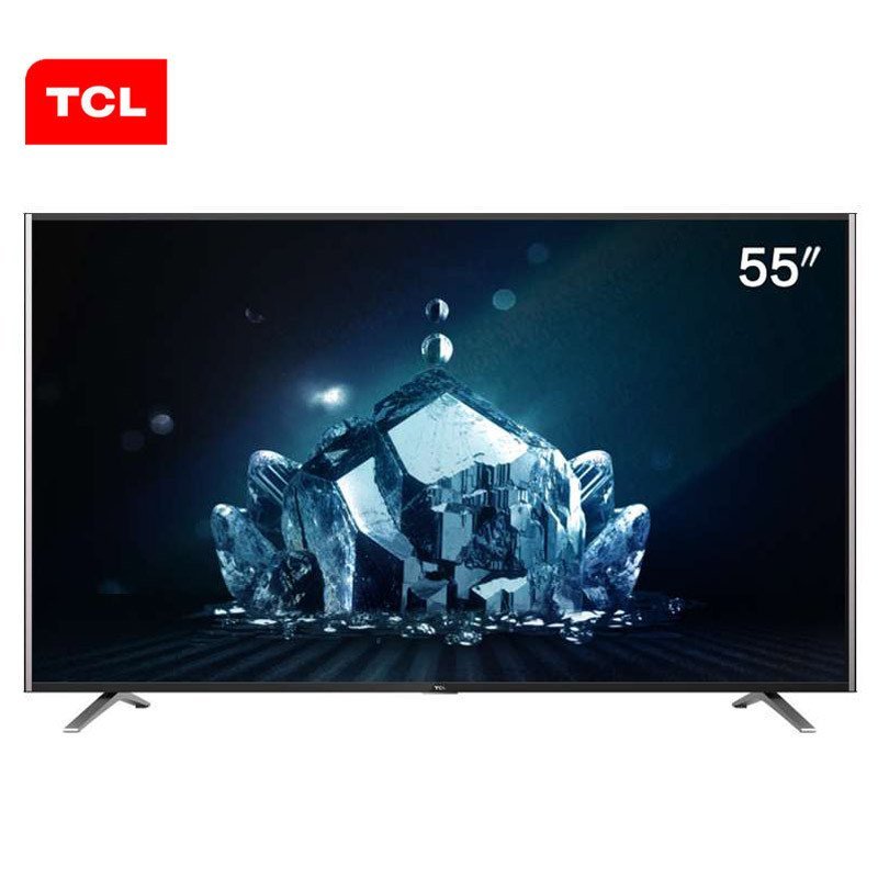 TCL L55C1-UDG 55英寸 4K超清 高色域 镜面低反射屏 纤薄安卓智能LED电视(黑)