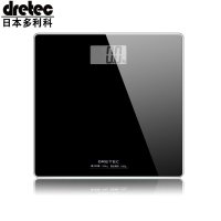 日本多利科(dretec)电子秤 体重秤 健康秤超精准家用人体秤 体重计BS-159BK 黑色