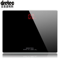 日本多利科(dretec)电子秤 LED屏幕体重秤 健康秤超精准家用人体秤 超轻便携体重计BS-160BK 黑色