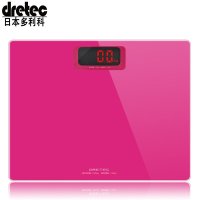 日本多利科(dretec)电子秤 体重秤 健康秤超精准家用人体秤 超轻便携体重计BS-160PK 红色
