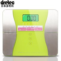 日本多利科(dretec)体重秤 体脂秤 超精准家用脂肪秤 超轻多功能便携电子秤BS-228GN 绿色
