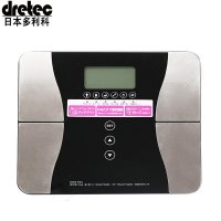 日本多利科(dretec)体重秤 体脂秤 超精准家用脂肪秤 超轻多功能便携电子秤BS-228BK 黑色
