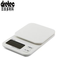 日本多利科（dretec）正品电子厨房秤 食物秤精准秤 烘焙秤家用精准台秤电子秤KS-254WT 白色