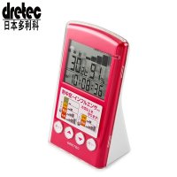 日本多利科(dretec)温湿度计数字显示 超精准家用干湿温度计 婴儿房湿度计中暑流感报警器O-242PK 红色