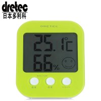 日本多利科(dretec)电子温湿度计 高精度温度计湿度计 室内婴儿家用温度计 O-230GN 绿色