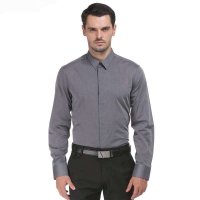 SMESSS2030Y男款灰色小领时尚长袖衬衫