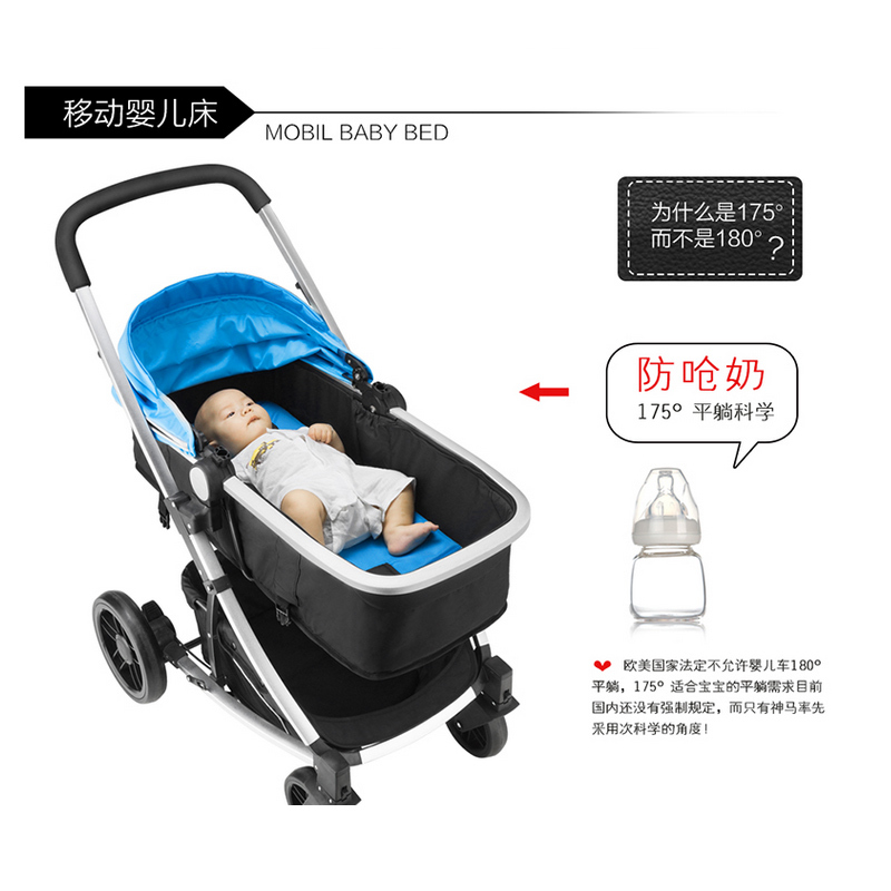 shinema/神马高景观铝管婴儿推车 全蓬双向宝宝手推车 可躺可坐轻便推车 YK-18