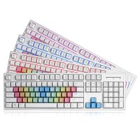 极智（Jizz) GX16 有线游戏键盘 七色呼吸背光 白彩色