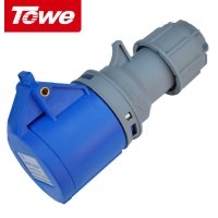 TOWE 工业连接器32A/机房PDU专用航空插头 3芯2P+E 母头防水防尘