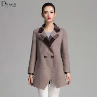 DNGR秋冬季女装双面羊绒大衣翻领中长款两面穿毛呢外套C16031