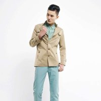 贝纳·川113101029秋季男款风衣春装男士外套卡其色男风衣英伦防风衣男装