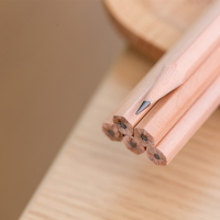 Deli 得力 S907 木世界系列六角笔杆原木2B铅笔/考试专用学生铅笔 50支/桶