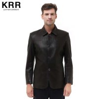 KRR B028 海宁皮衣皮夹克男士绵羊皮风衣长款大衣外套