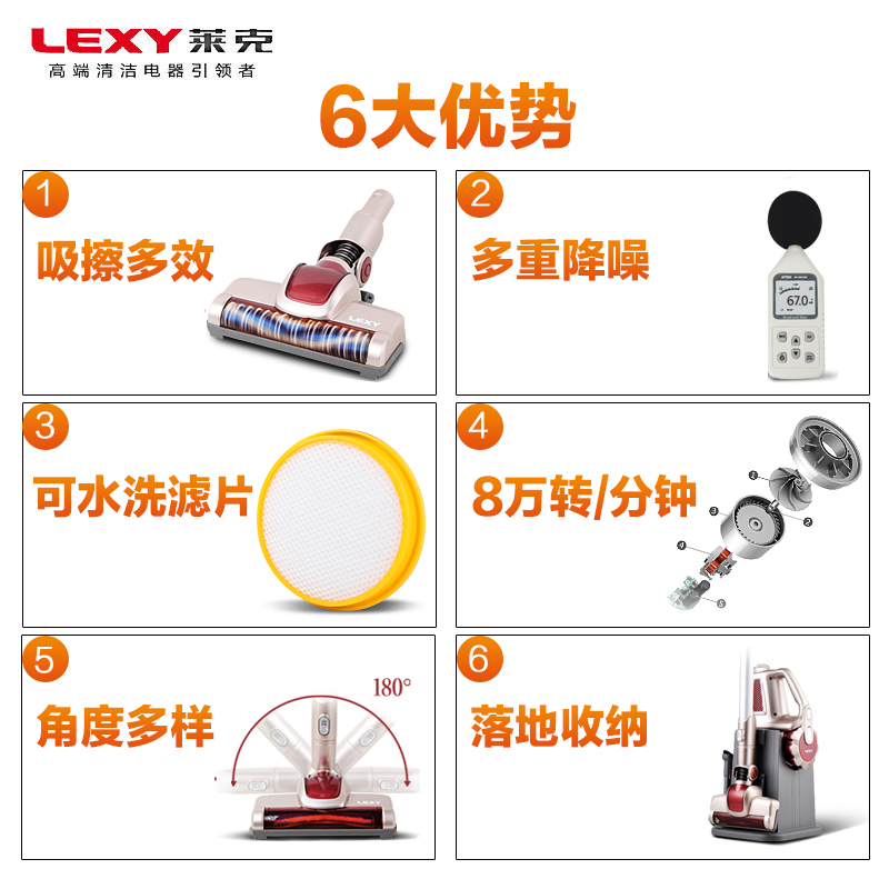 莱克吸尘器VC-PD501-3无线充电大吸力手持式
