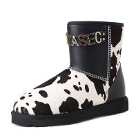 Lucky Ozasec 日韩时尚马毛工艺奶牛纹保暖雪地靴 L15DX613