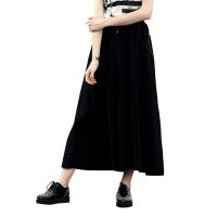 拓谷秋装新款女装纯黑色裙子欧美范百搭女长裙A字裙气质半身裙