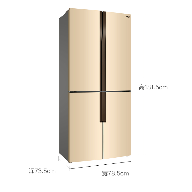 美菱(MELING)BCD-448ZP9CX 448升 十字对开门 对开门冰箱 冰箱变频 冰箱家用 电冰箱(金)