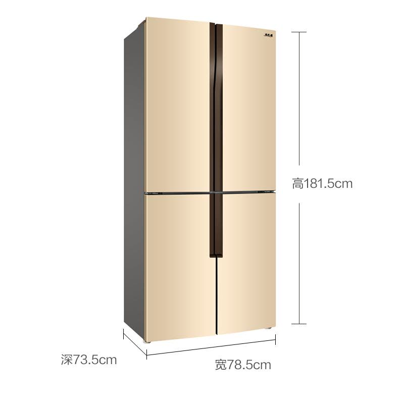 美菱(MELING)BCD-448ZP9CX 448升 十字对开门 对开门冰箱 冰箱变频 冰箱家用 电冰箱(金)图片