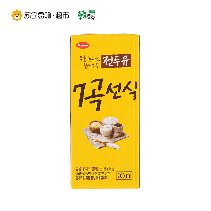 韩国进口 韩豆豆全豆奶7谷口味豆浆 200ml*16盒