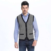 DIKENI 迪柯尼 黑底提花 羊毛背心 541200126-590