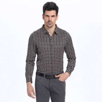 DIKENI 迪柯尼 啡底印花 男装长袖T恤 511111028-491