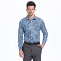 DIKENI 迪柯尼 蓝混格 男装正装长袖衬衫 513211244-349